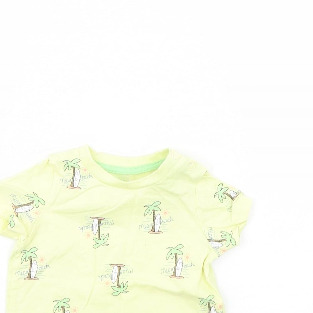 Fred & Flo Baby Yellow Spotted  Basic T-Shirt Size 9-12 Months  - Miami Beach