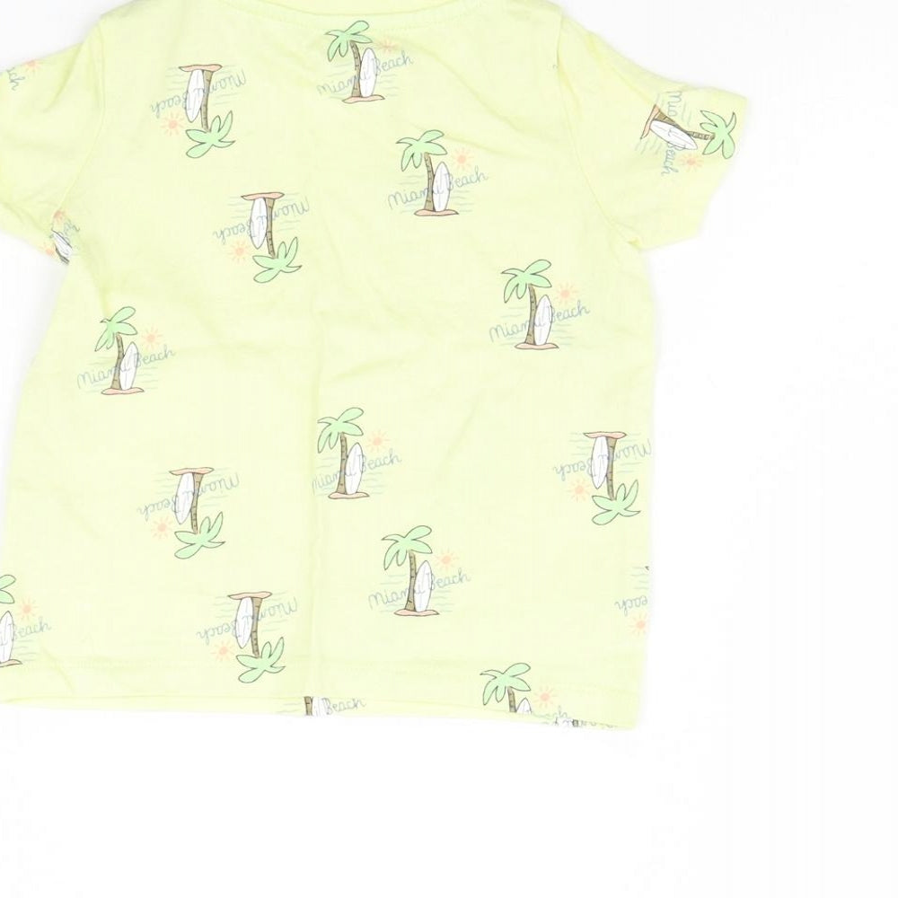 Fred & Flo Baby Yellow Spotted  Basic T-Shirt Size 9-12 Months  - Miami Beach