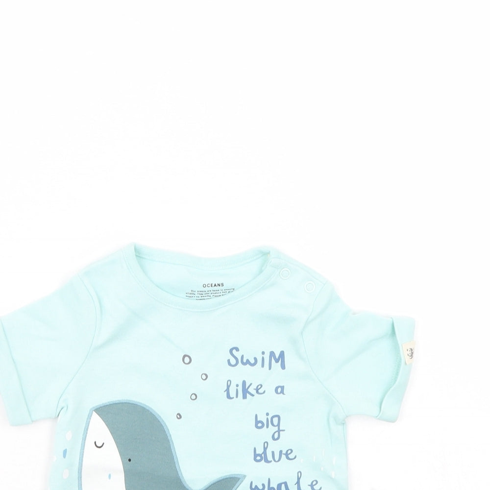 F&F Baby Blue   Basic T-Shirt Size 9-12 Months  - Whale