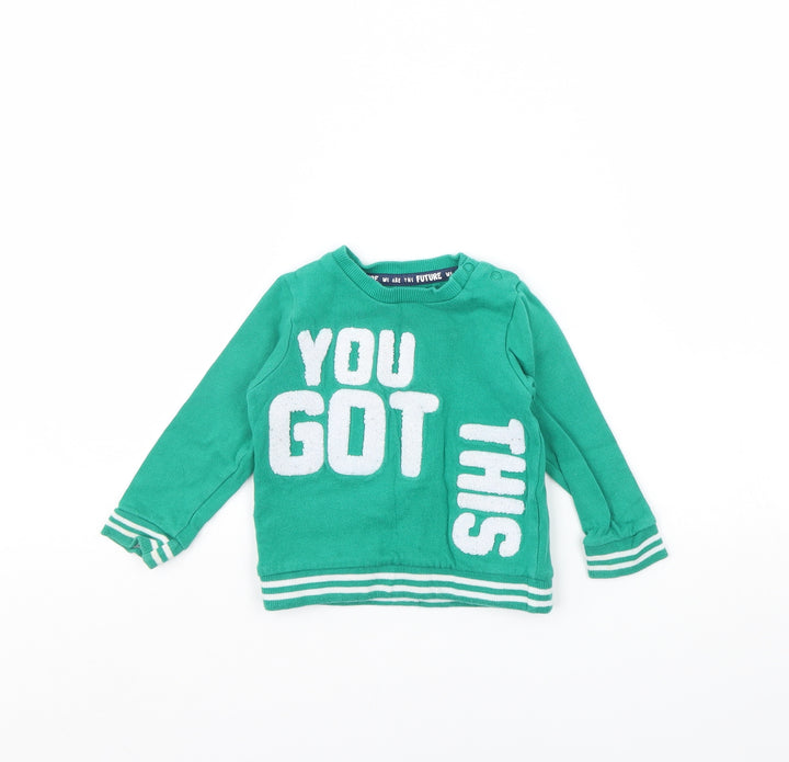 F&F Baby Green Pullover Jumper Size 9-12 Months