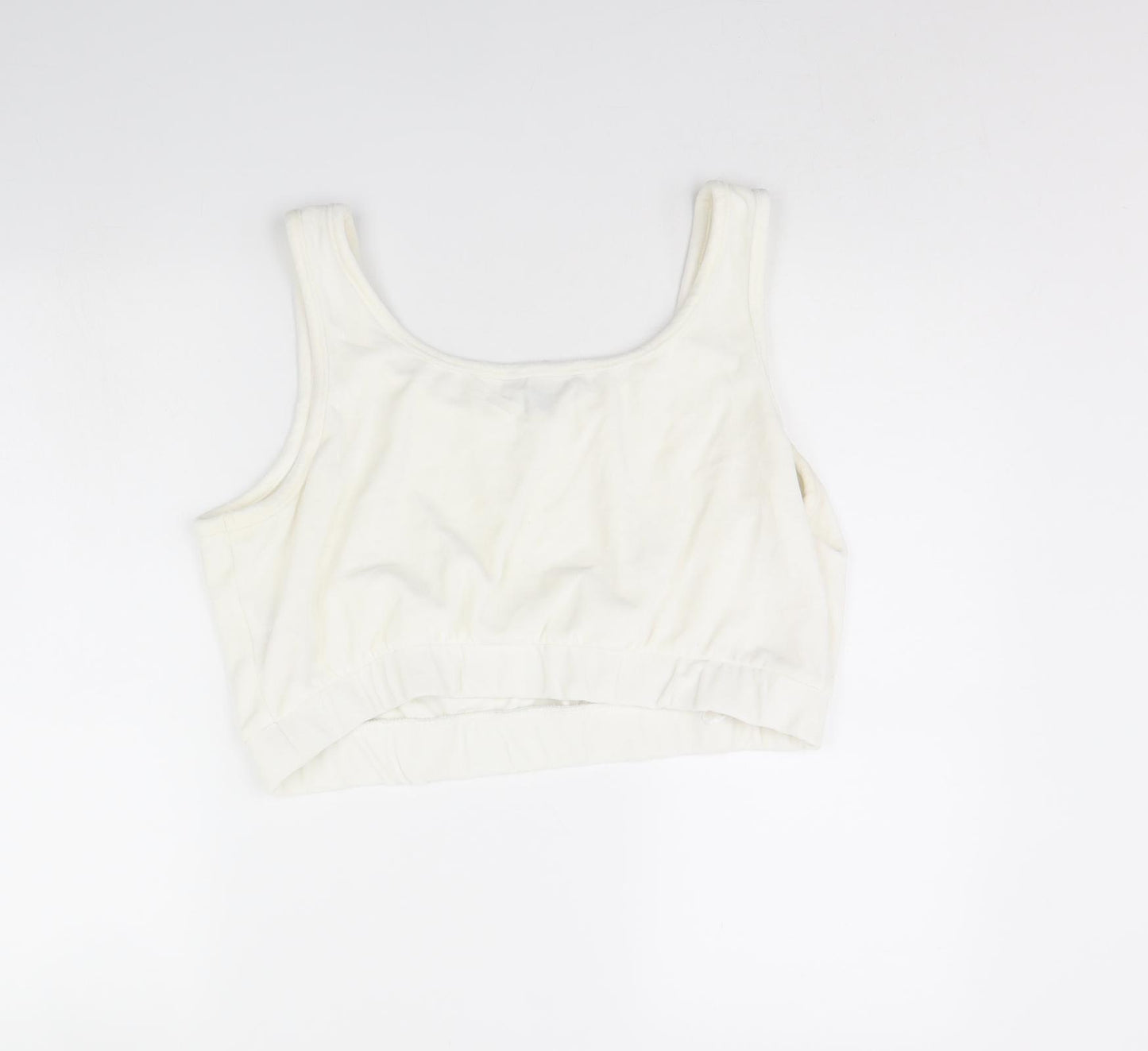 Primark Womens White   Cropped Tank Size XL  - Towel Texture