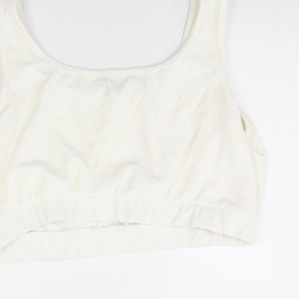 Primark Womens White   Cropped Tank Size XL  - Towel Texture