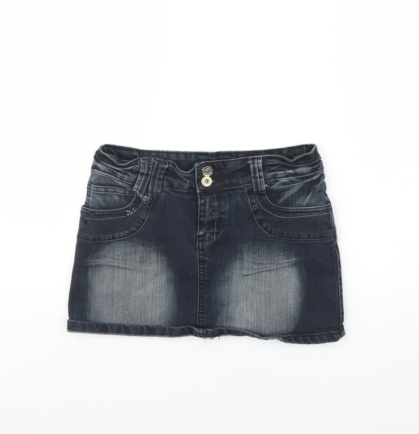Denim & Co. Womens Blue  Denim Mini Skirt Size 8