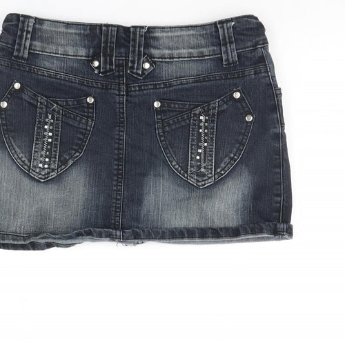 Denim & Co. Womens Blue  Denim Mini Skirt Size 8