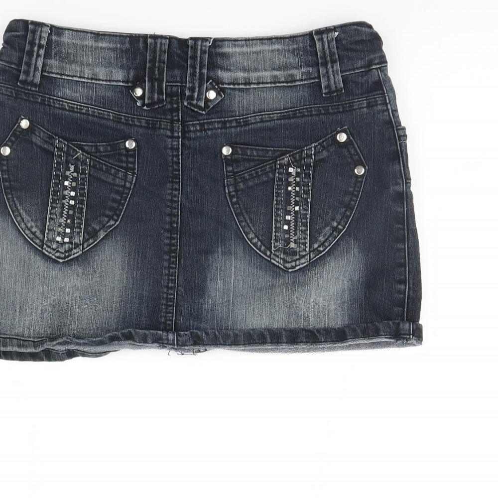 Denim & Co. Womens Blue  Denim Mini Skirt Size 8