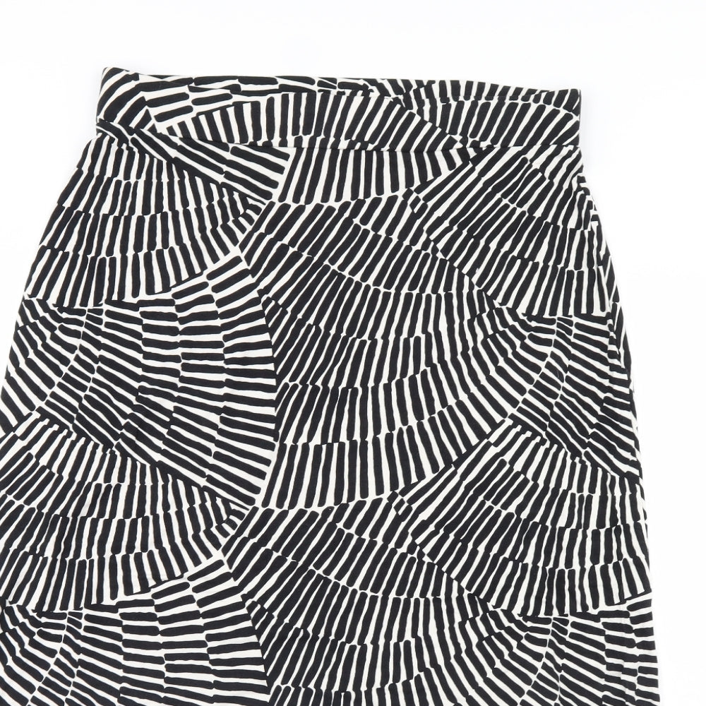 Boden Womens Black Geometric  Flare Skirt Size 16