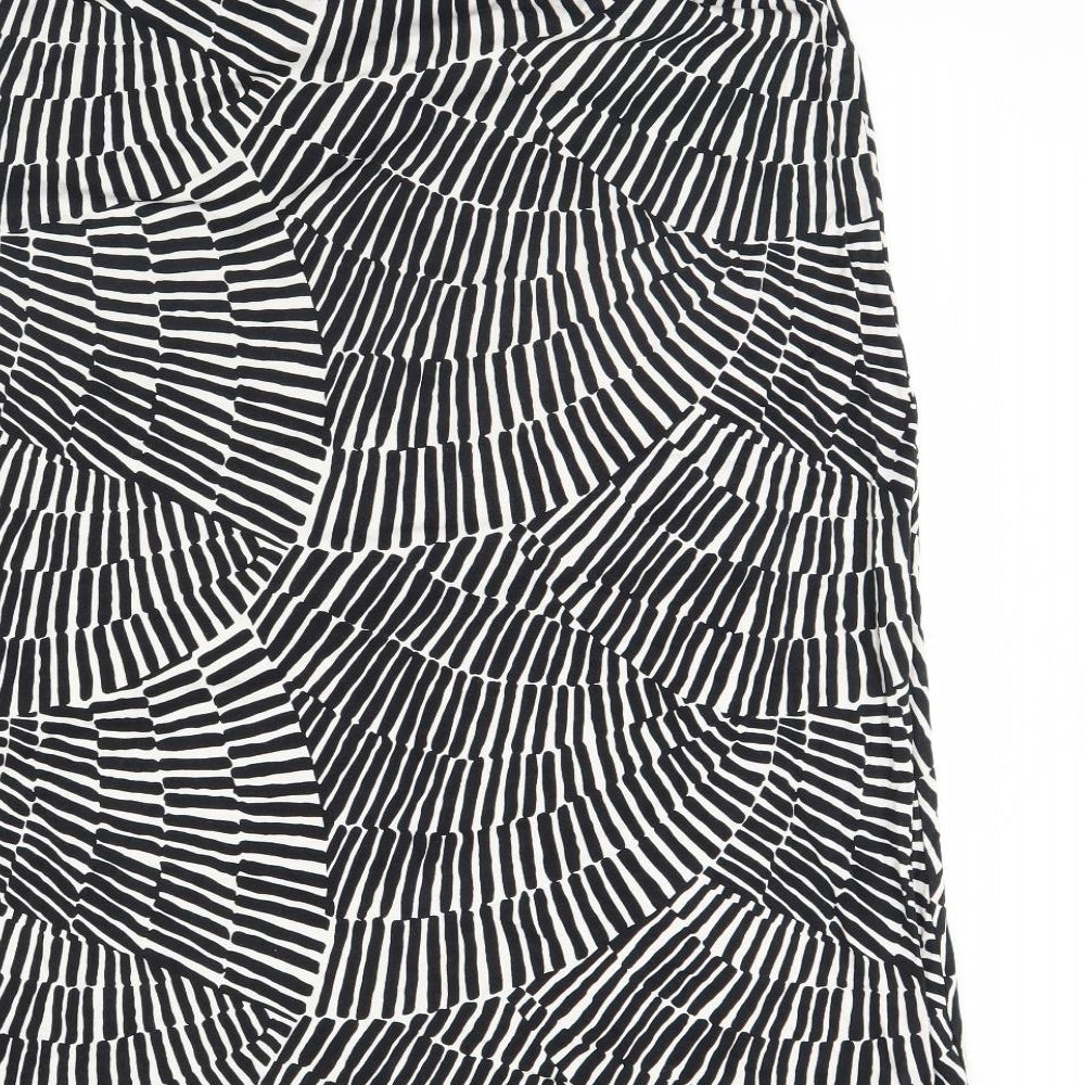 Boden Womens Black Geometric  Flare Skirt Size 16
