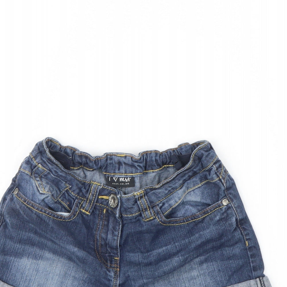 NEXT Girls Blue  Denim Cut-Off Shorts Size 8 Years