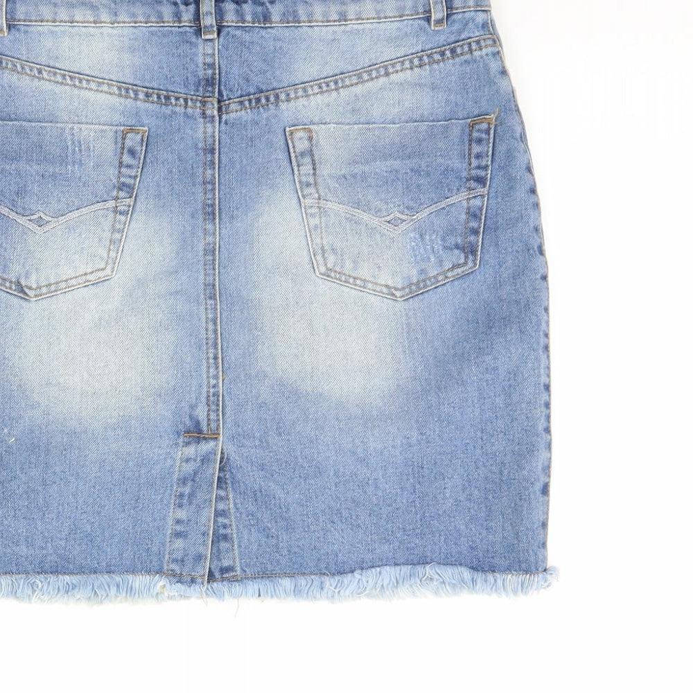 F&F Womens Blue  Denim Mini Skirt Size 6