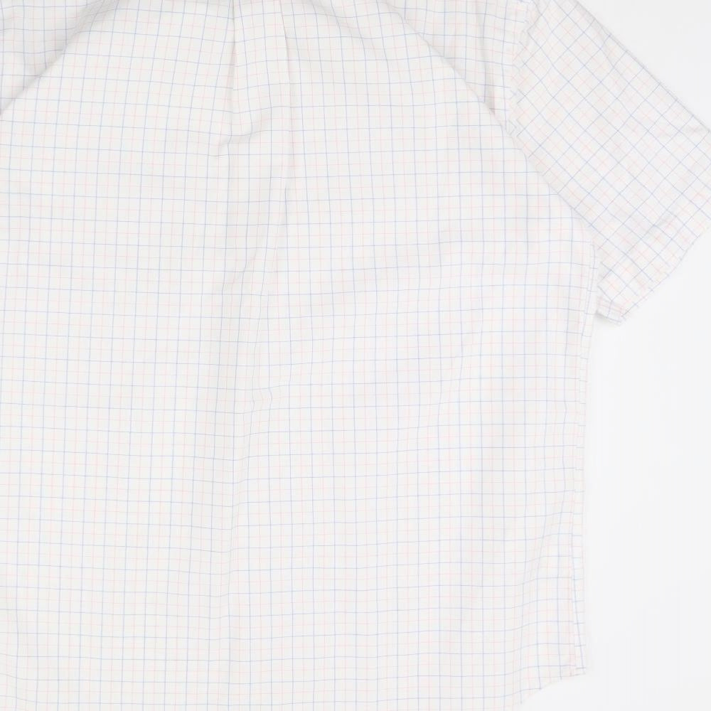 M&S Mens White Check   Dress Shirt Size 16