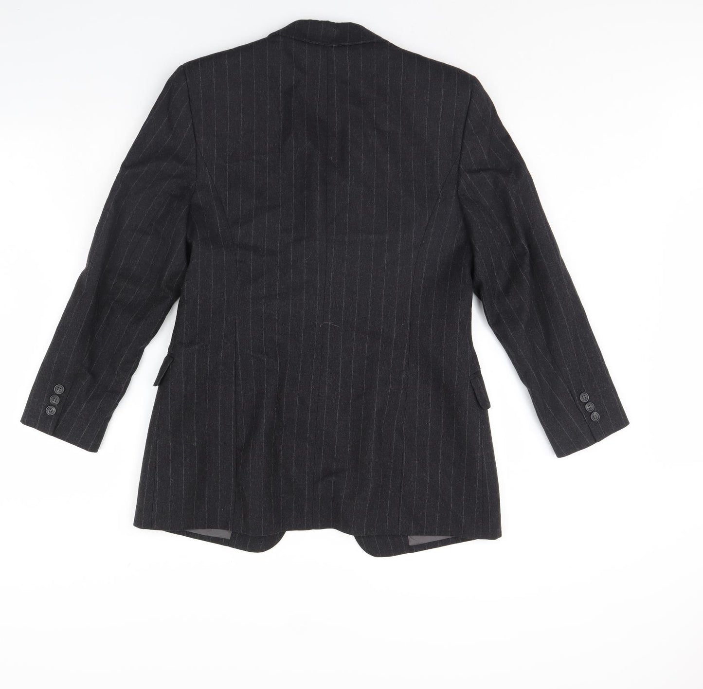 Preworn Mens Black Striped  Jacket Blazer Size 34  - Shoulder Pads