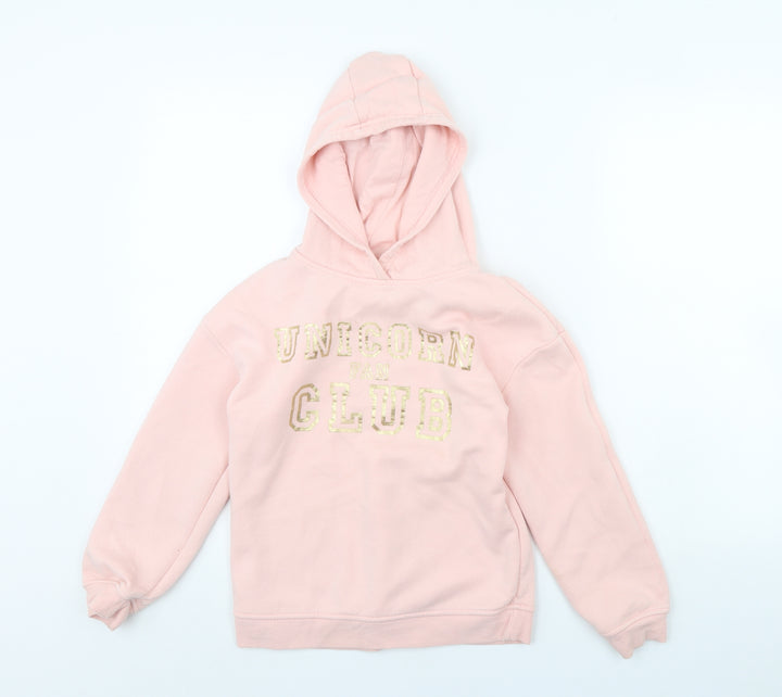 Primark Girls Pink Pullover Hoodie Size 9 Years