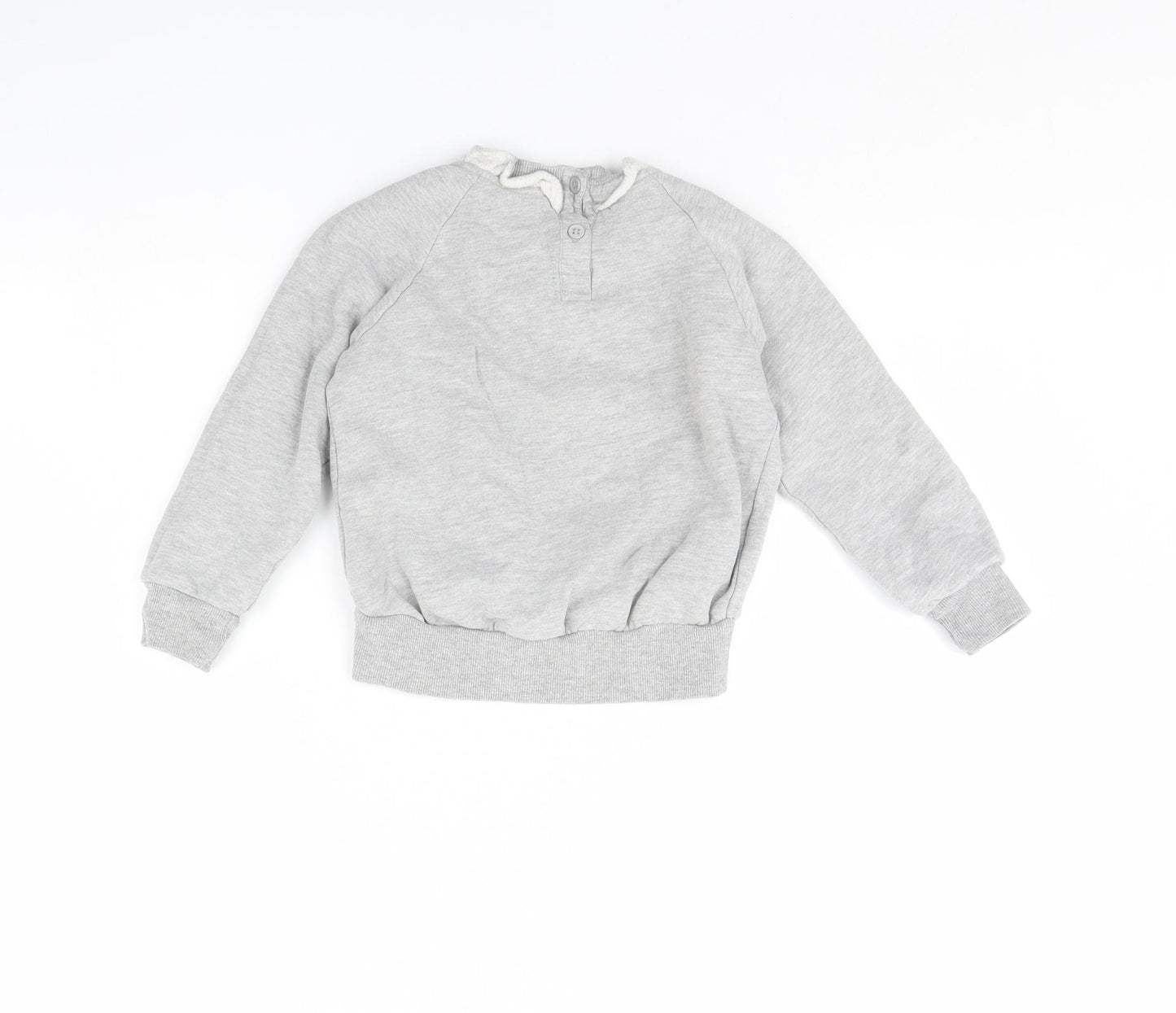 Preworn Girls Grey   Pullover Jumper Size 4 Years  - Barbie