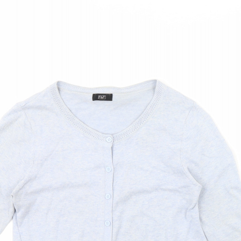 F&F Womens Blue   Cardigan Jumper Size 10