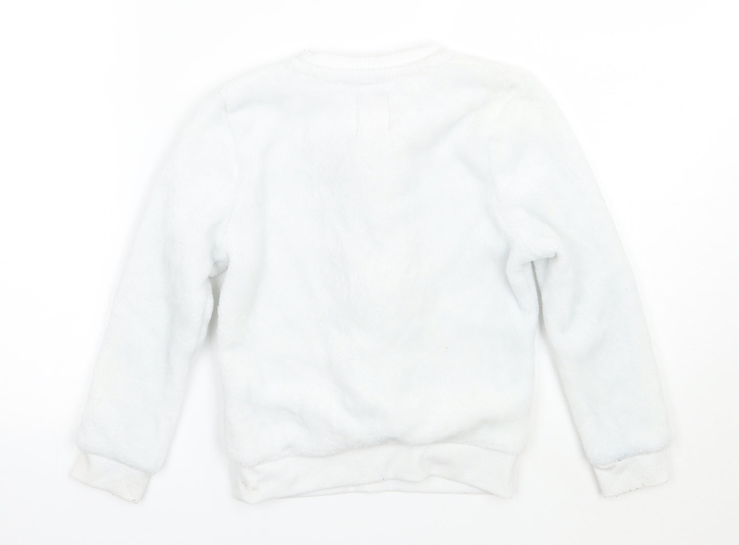Georfge Girls White   Pullover Jumper Size 6-7 Years  - christmas