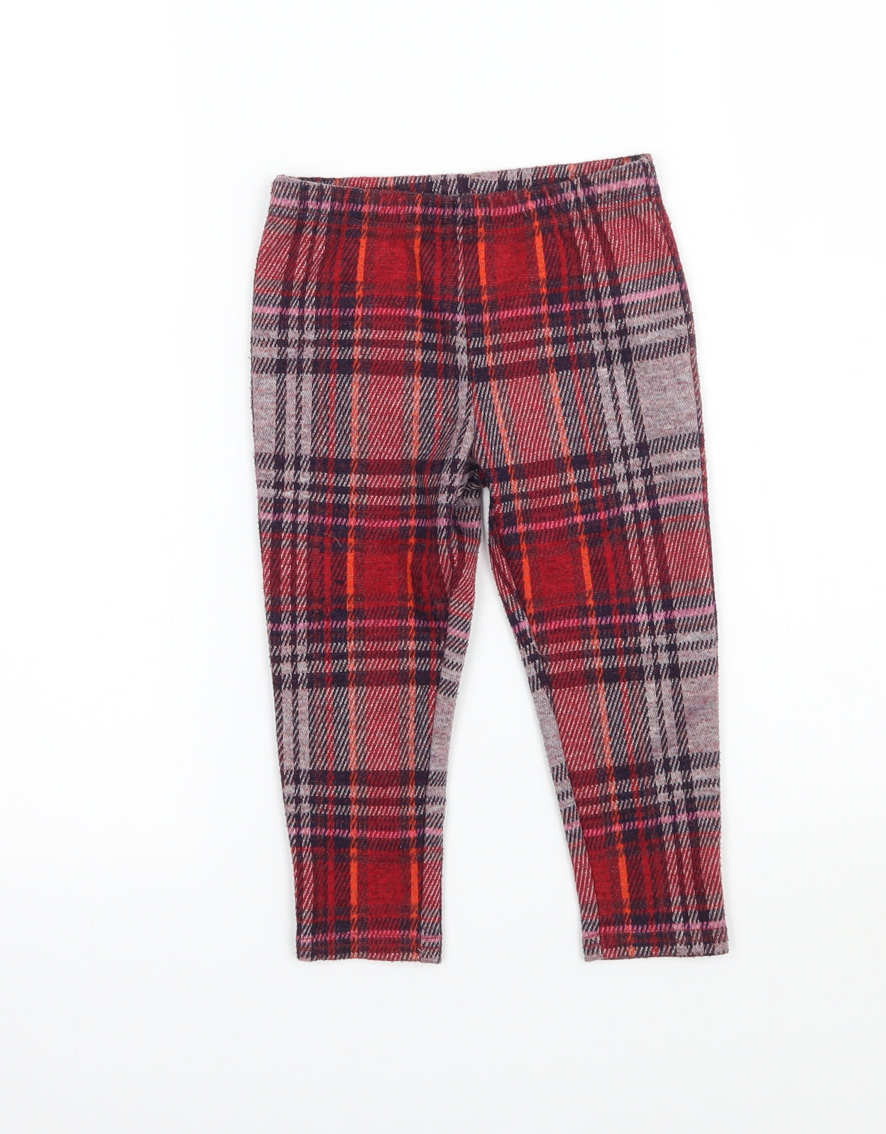 NEXT Girls Red Check  Jegging Trousers Size 3-4 Years
