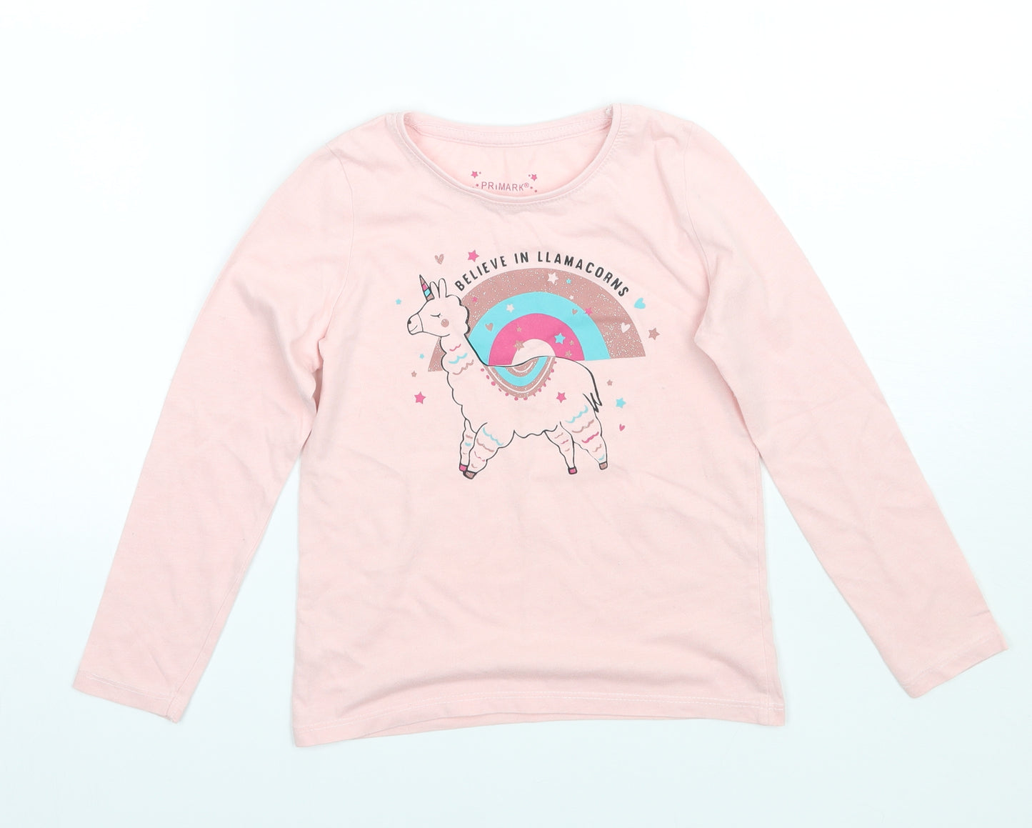 Primark Girls Pink   Basic T-Shirt Size 7-8 Years