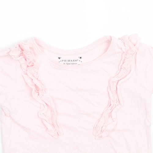 Priark Girls Pink   Basic T-Shirt Size 6-7 Years