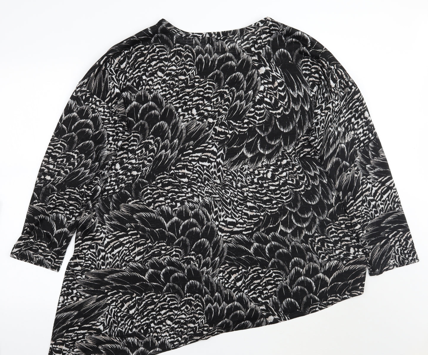 Walis Womens Black Floral  Basic Blouse Size XL