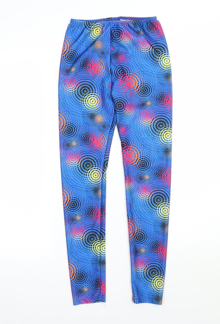Preworn Womens Blue Geometric Capri Leggings Size XS L24 in - size 2