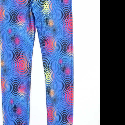 Preworn Womens Blue Geometric  Capri Leggings Size XS L24 in - size 2