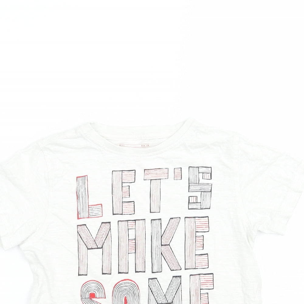 NEXT Girls White   Basic T-Shirt Size 7 Years