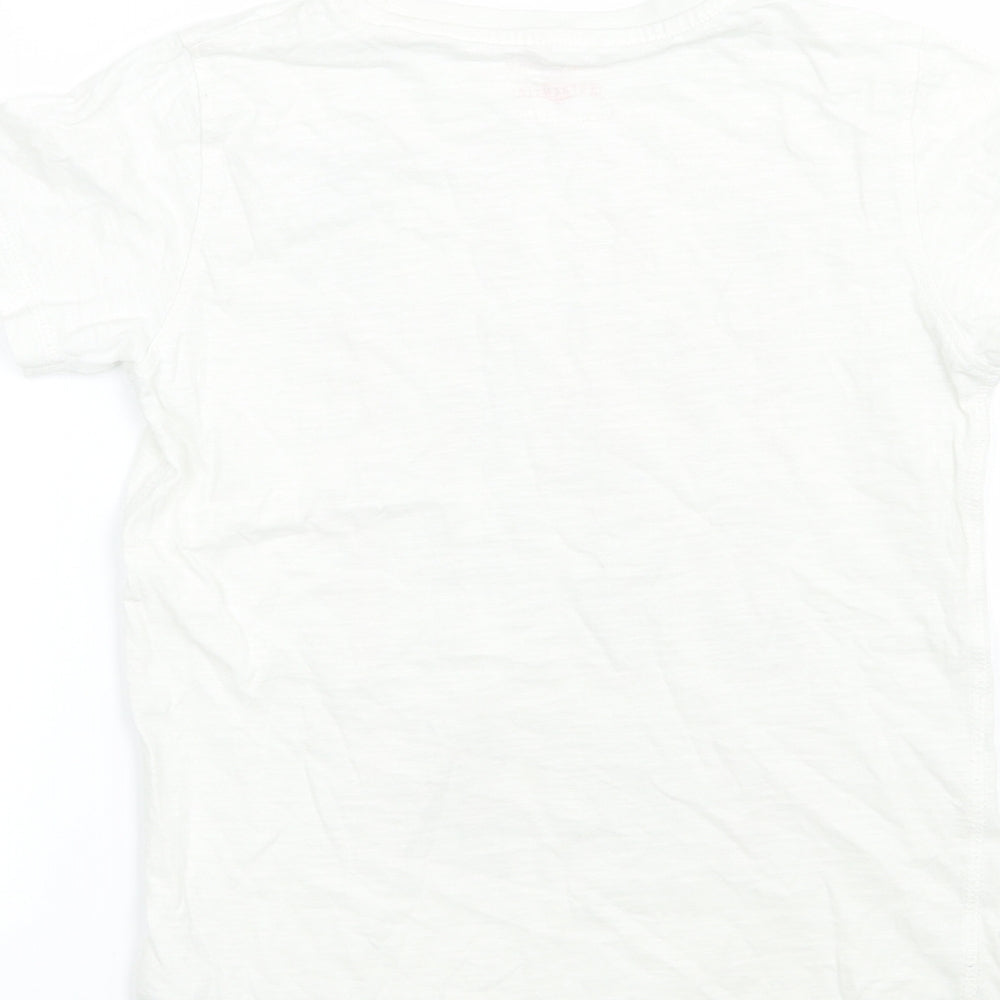 NEXT Girls White   Basic T-Shirt Size 7 Years