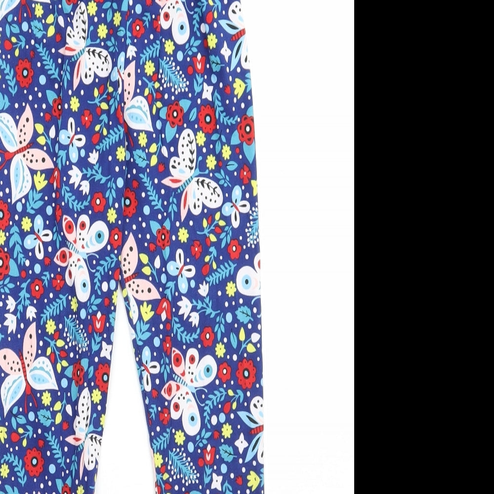 Sheecute Girls Blue Floral  Jegging Trousers Size 6 Years