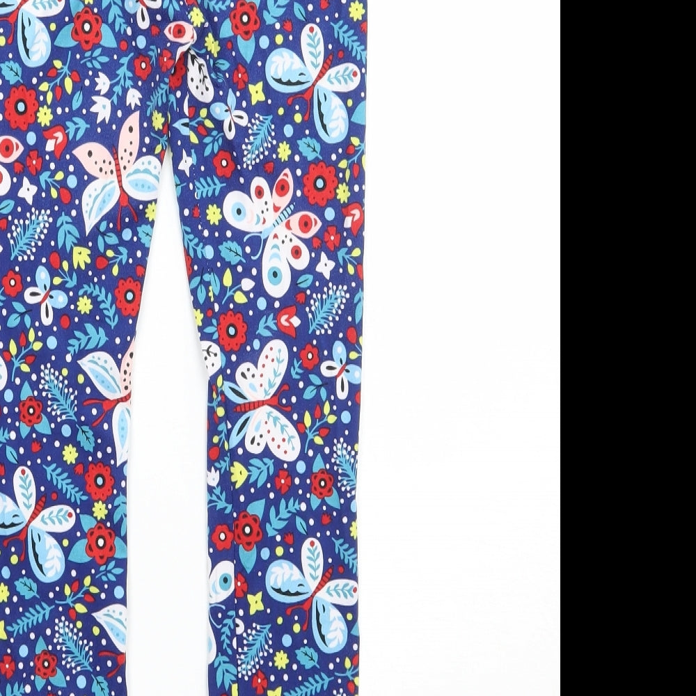 Sheecute Girls Blue Floral  Jegging Trousers Size 6 Years