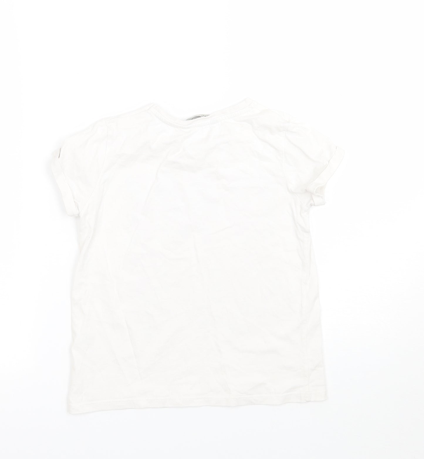 George Girls White   Basic T-Shirt Size 7-8 Years