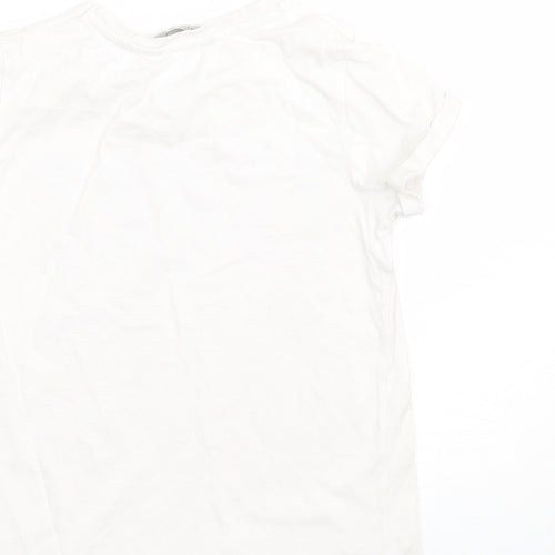 George Girls White   Basic T-Shirt Size 7-8 Years