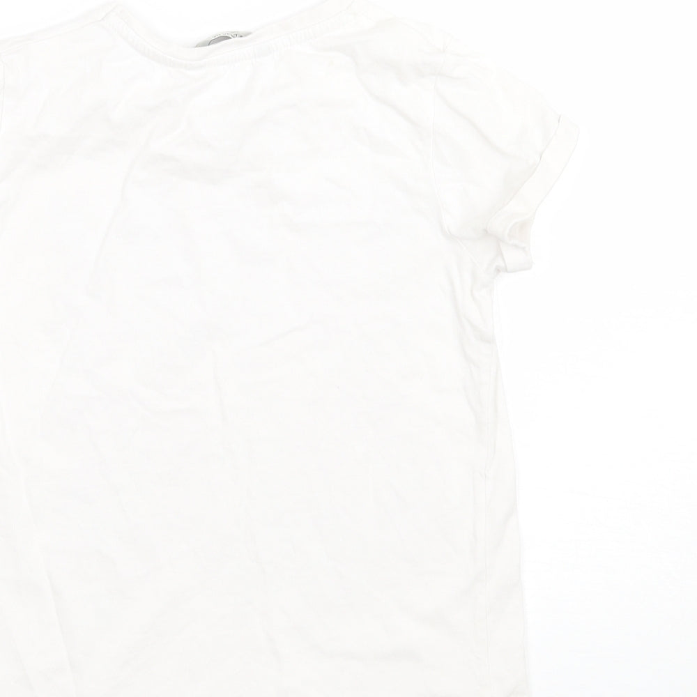George Girls White   Basic T-Shirt Size 7-8 Years