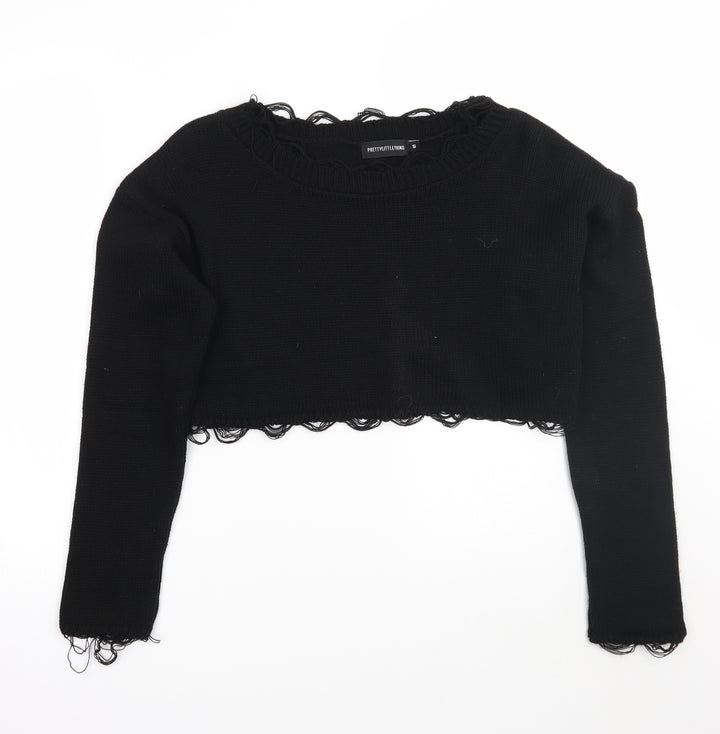 PRETTYLITTLETHING Womens Black   Pullover Jumper Size S