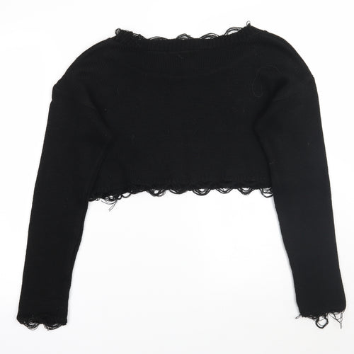 PRETTYLITTLETHING Womens Black   Pullover Jumper Size S