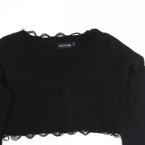 PRETTYLITTLETHING Womens Black   Pullover Jumper Size S