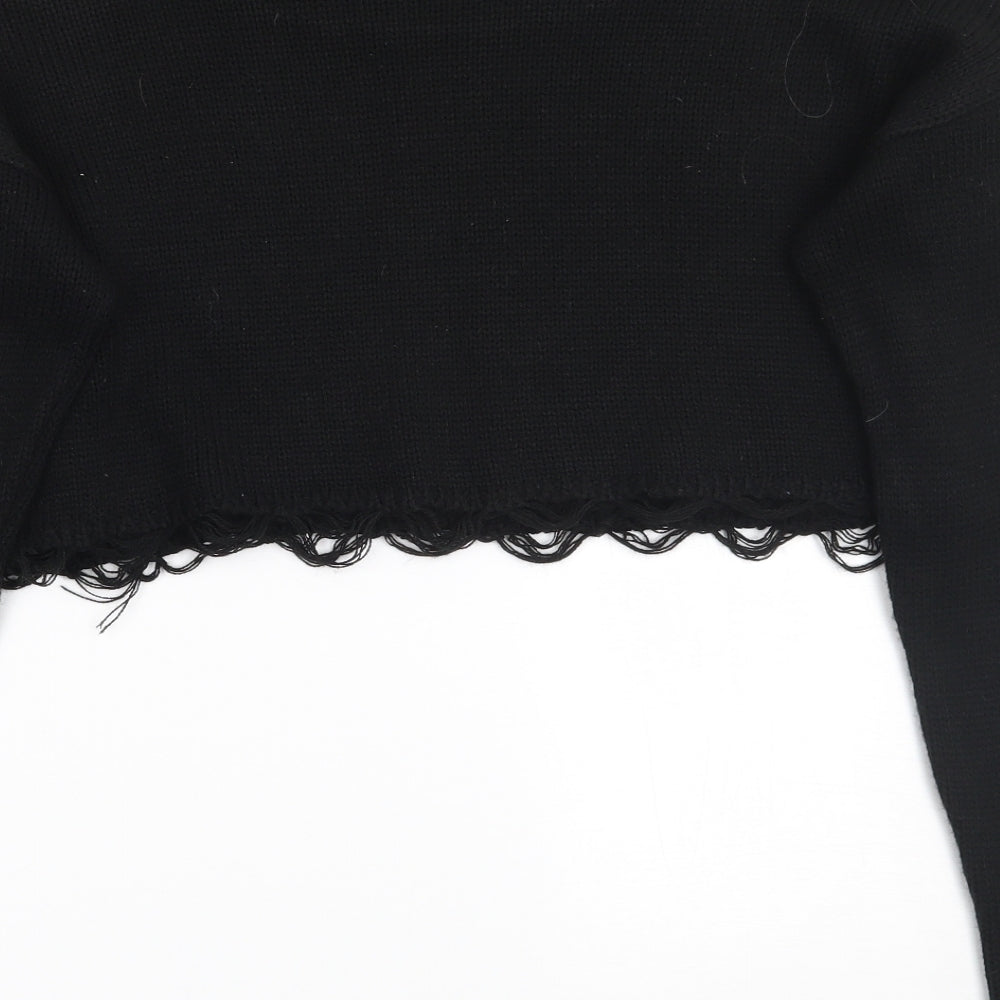 PRETTYLITTLETHING Womens Black   Pullover Jumper Size S