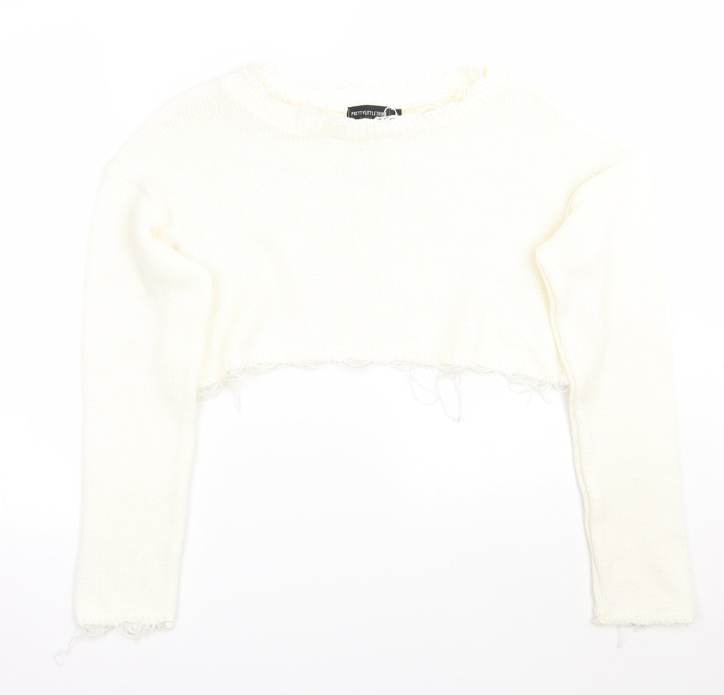 PRETTYLITTLETHING Womens White   Pullover Jumper Size S