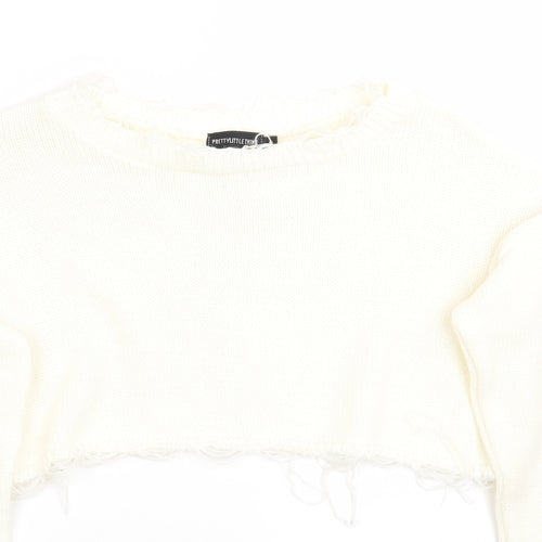 PRETTYLITTLETHING Womens White   Pullover Jumper Size S