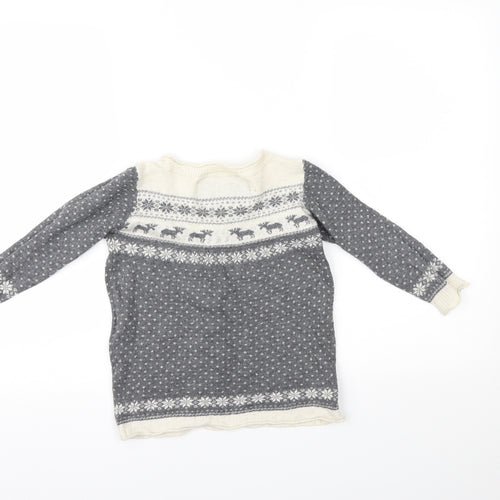 Heritage Girls Grey Polka Dot  Pullover Jumper Size S