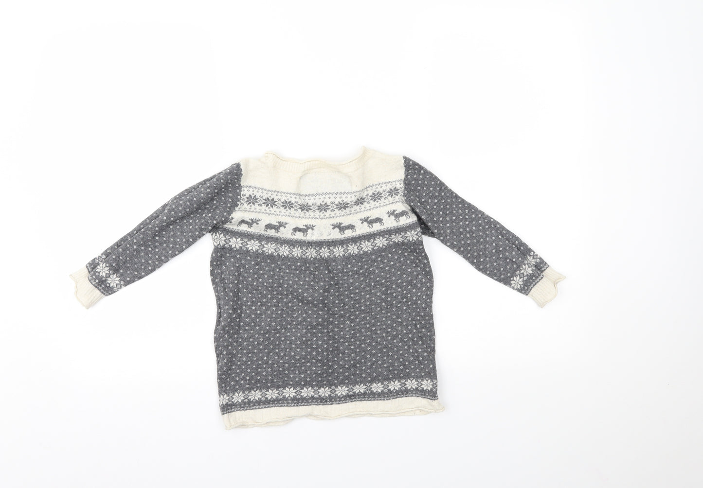 Heritage Girls Grey Polka Dot  Pullover Jumper Size S