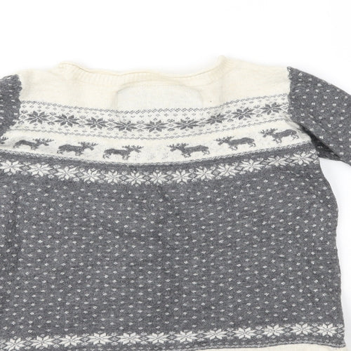 Heritage Girls Grey Polka Dot  Pullover Jumper Size S