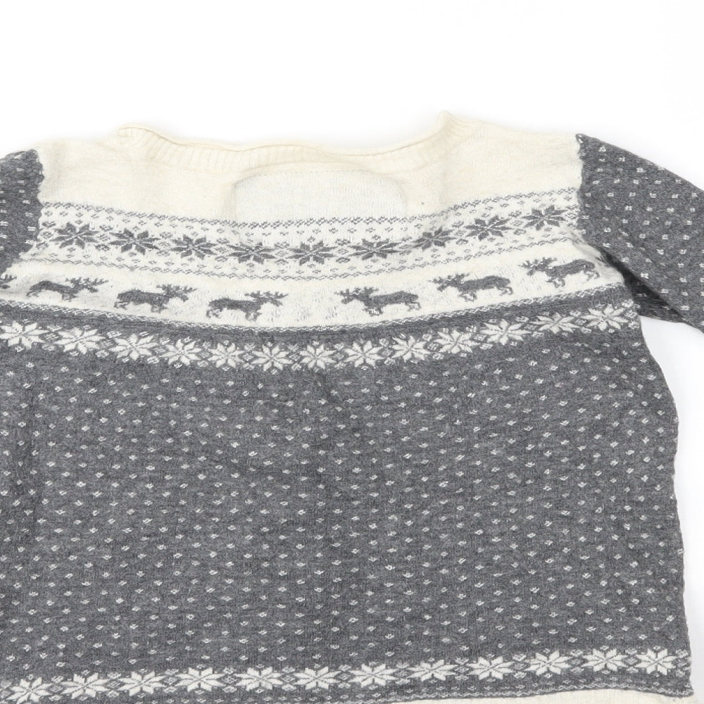 Heritage Girls Grey Polka Dot  Pullover Jumper Size S