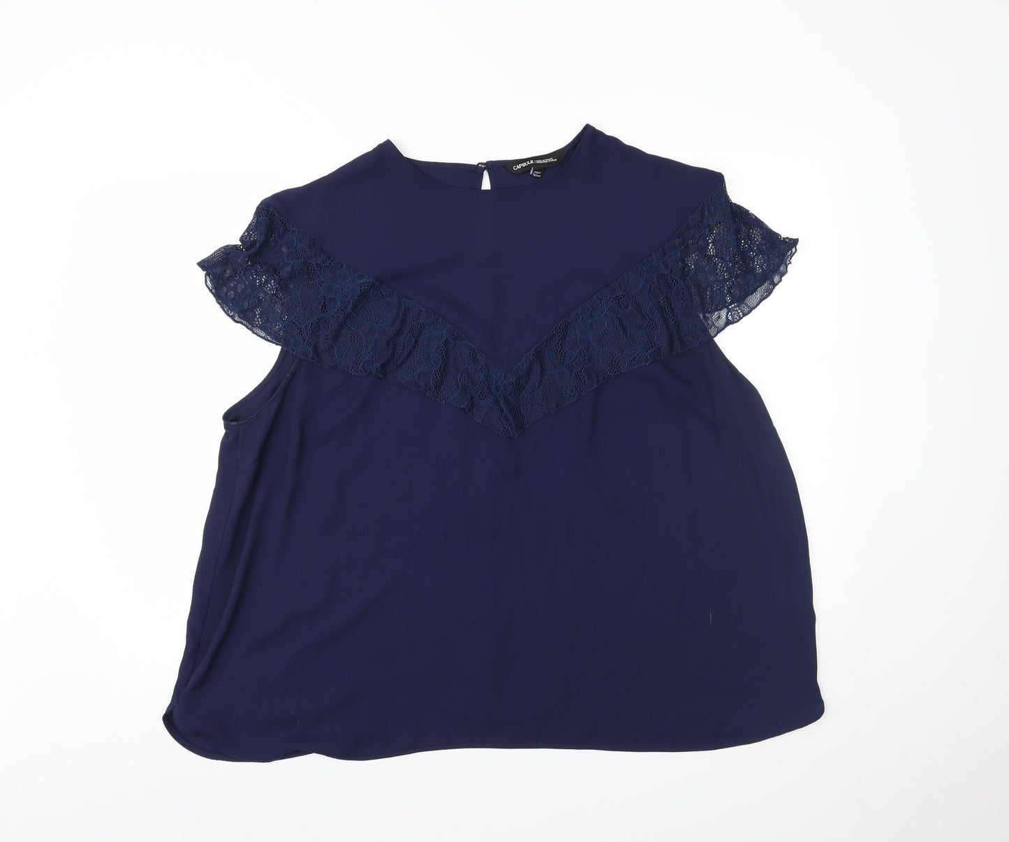 CAPSULE Womens Blue   Basic Blouse Size 26