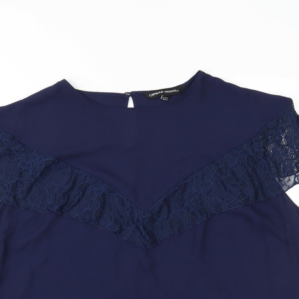 CAPSULE Womens Blue   Basic Blouse Size 26