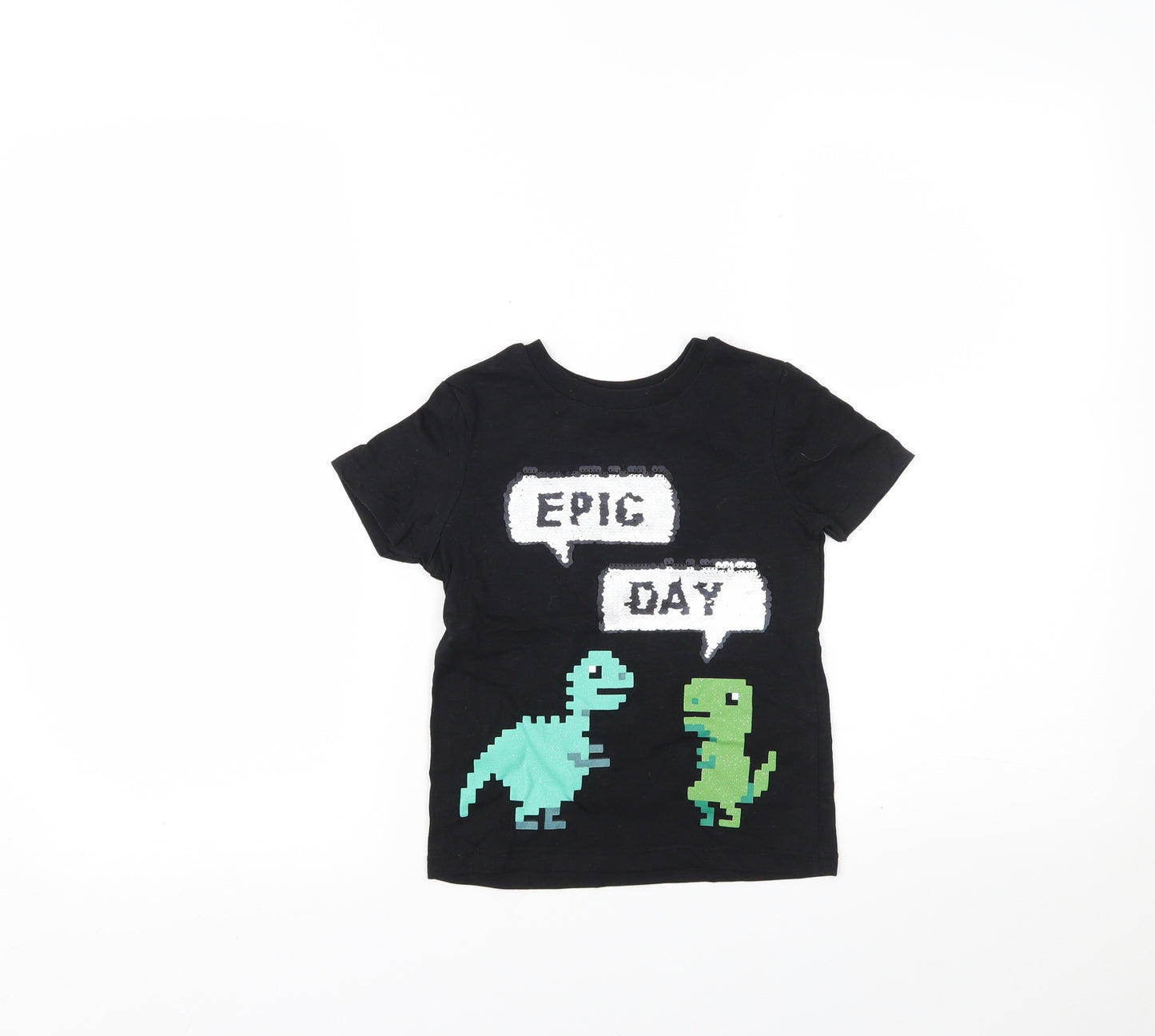 George Boys Black   Basic T-Shirt Size 2-3 Years