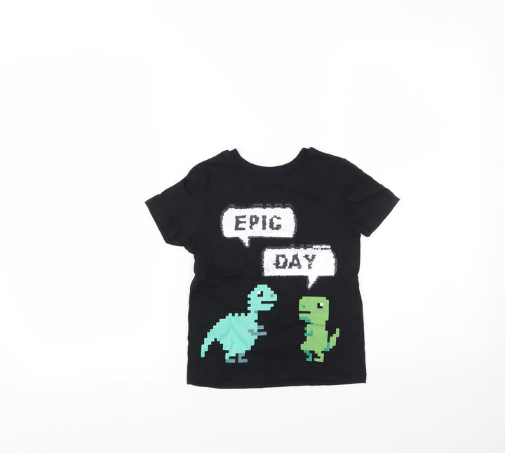 George Boys Black   Basic T-Shirt Size 2-3 Years