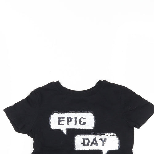 George Boys Black   Basic T-Shirt Size 2-3 Years