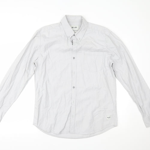 ONLY & SONS Mens Grey    Button-Up Size L