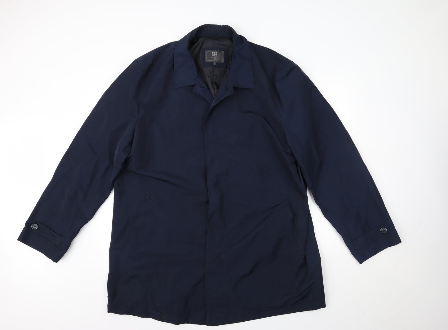 Marks and Spencer Mens Blue   Overcoat Coat Size 2XL