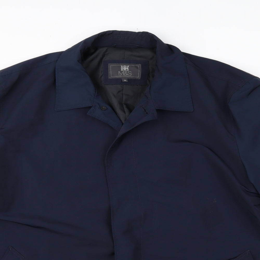 Marks and Spencer Mens Blue   Overcoat Coat Size 2XL